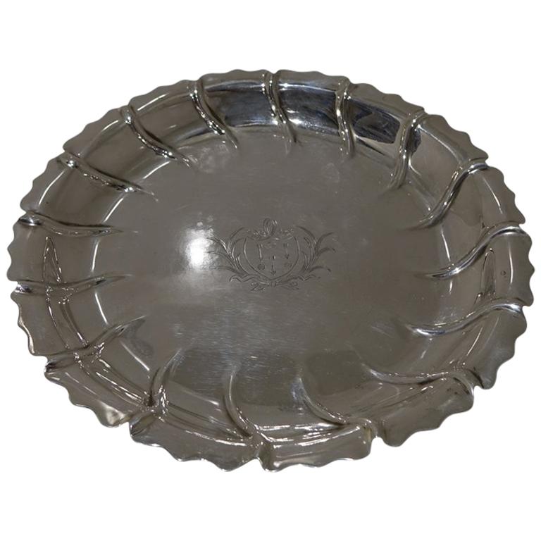 Mid-18th Century Antique George III Sterling Silver Strawberry Dish London, 1765 For Sale