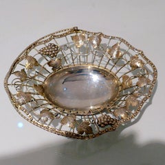 Mid-18th Century Antique George III Sterling Silver Sweetmeat Basket London 1767