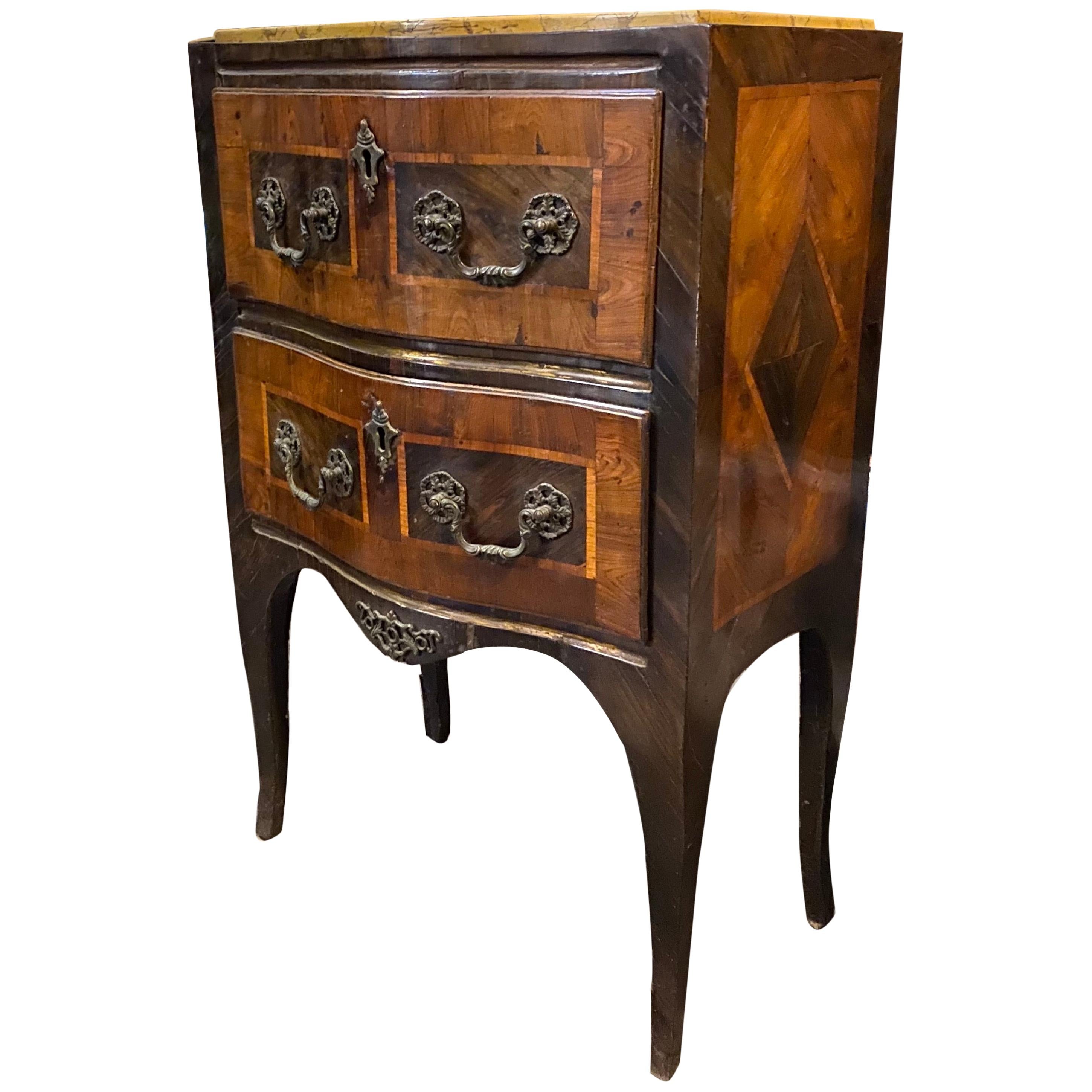 Mid-18th Century Antique Louis XV Italian Small Dresser