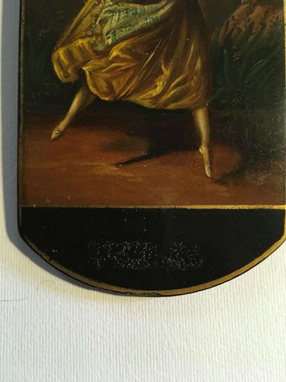 Lackierte Porträt-Holzschachtel aus der Mitte des 18. Jahrhunderts im Angebot 5