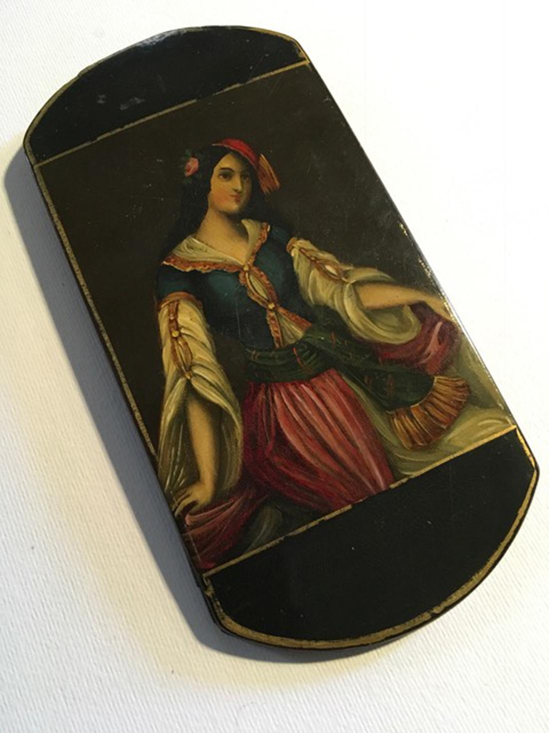 Autriche Boîte à portrait en bois laqué du milieu du 18e siècle en vente 8