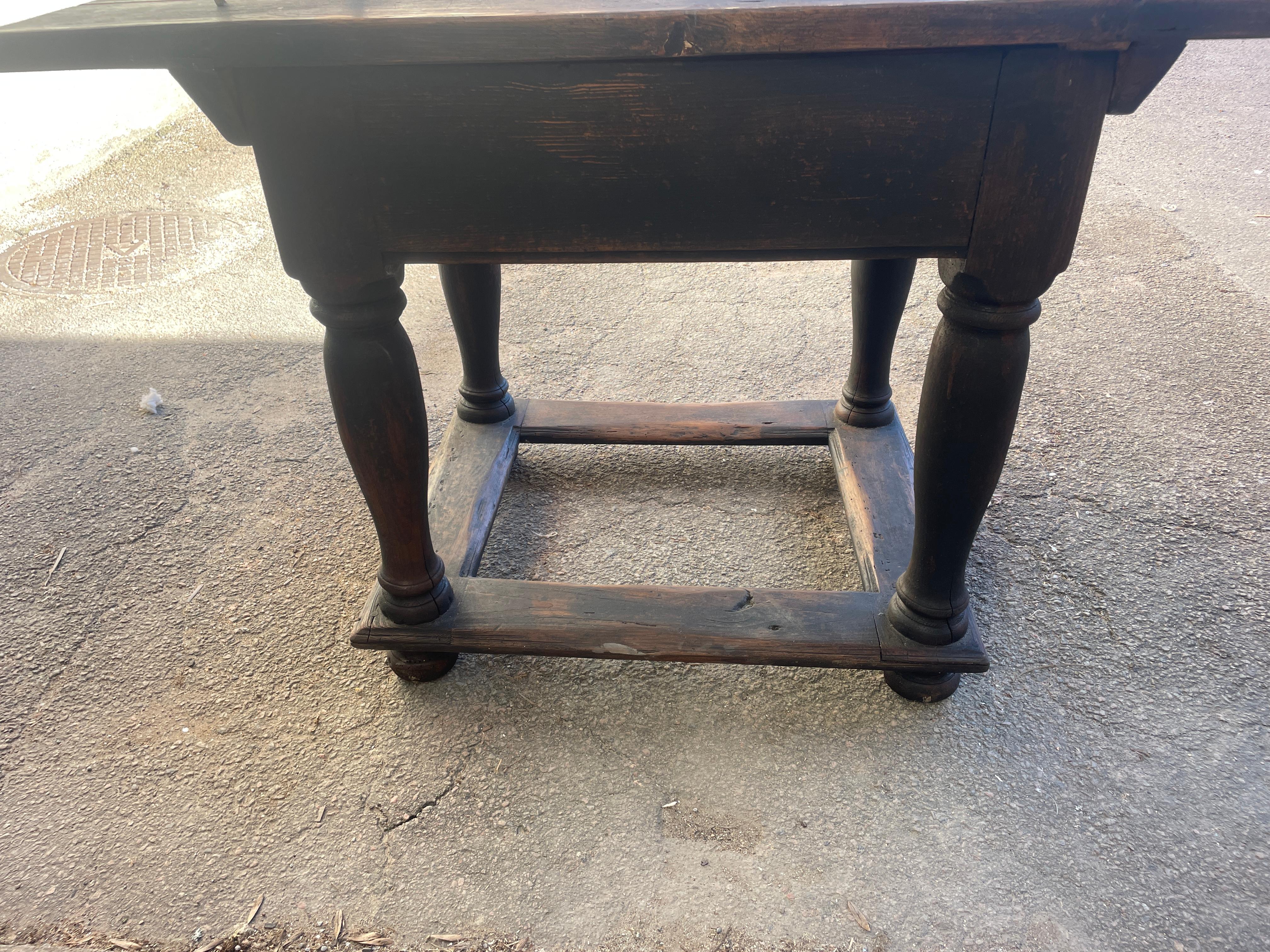 Mid 18th Century Baroque Black Painted Rectangular Table, Sweden For Sale 10