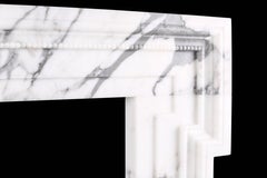 Mid-18th Century Bolection Fireplace Mantel in Italian White Statuary Marble