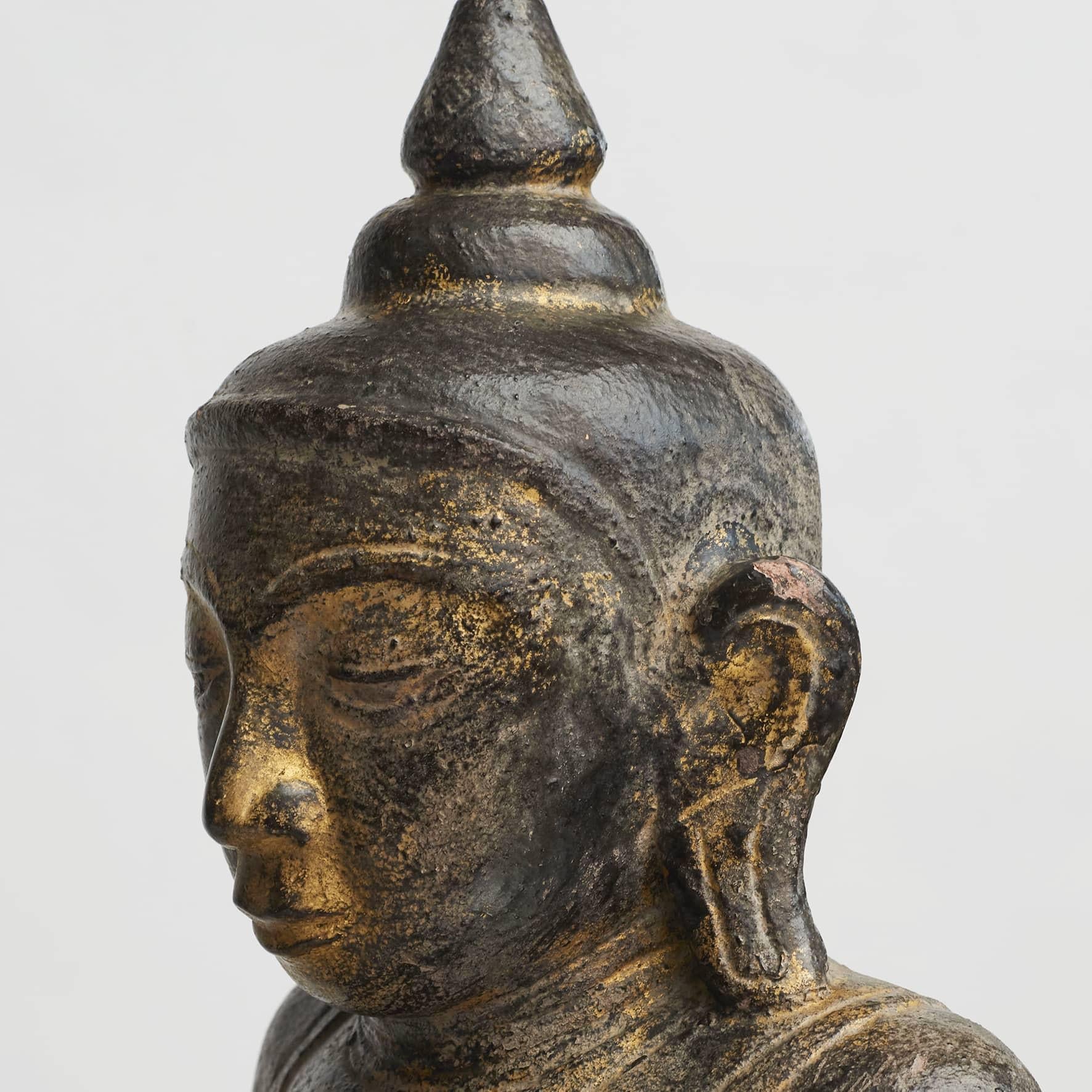 18th Century and Earlier Mid-18th Century Burmese Stone Buddha For Sale