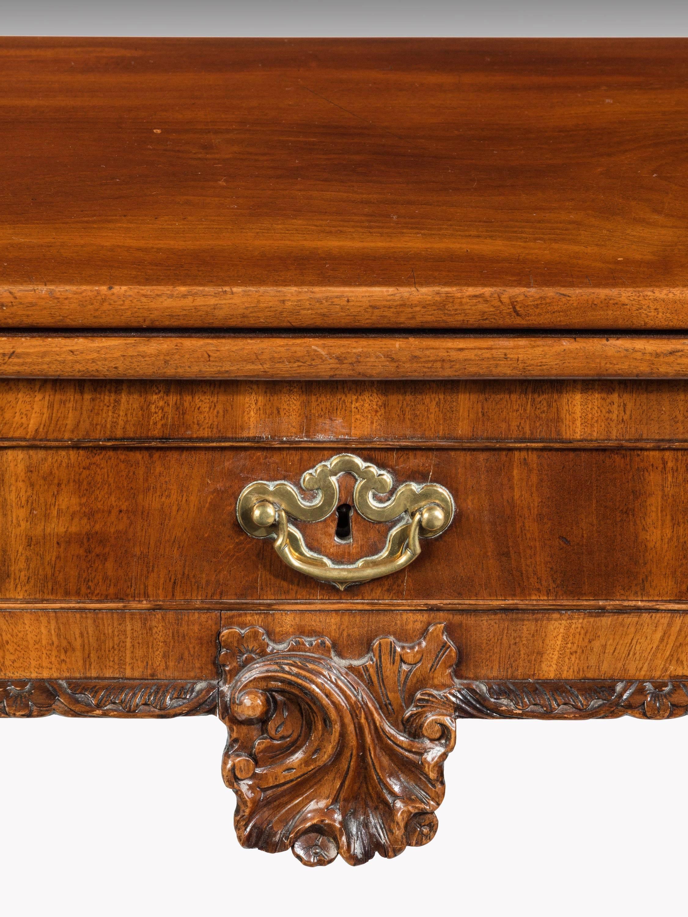 Mid-18th Century Card Table the Lappet Corners with Double Mouldings 3