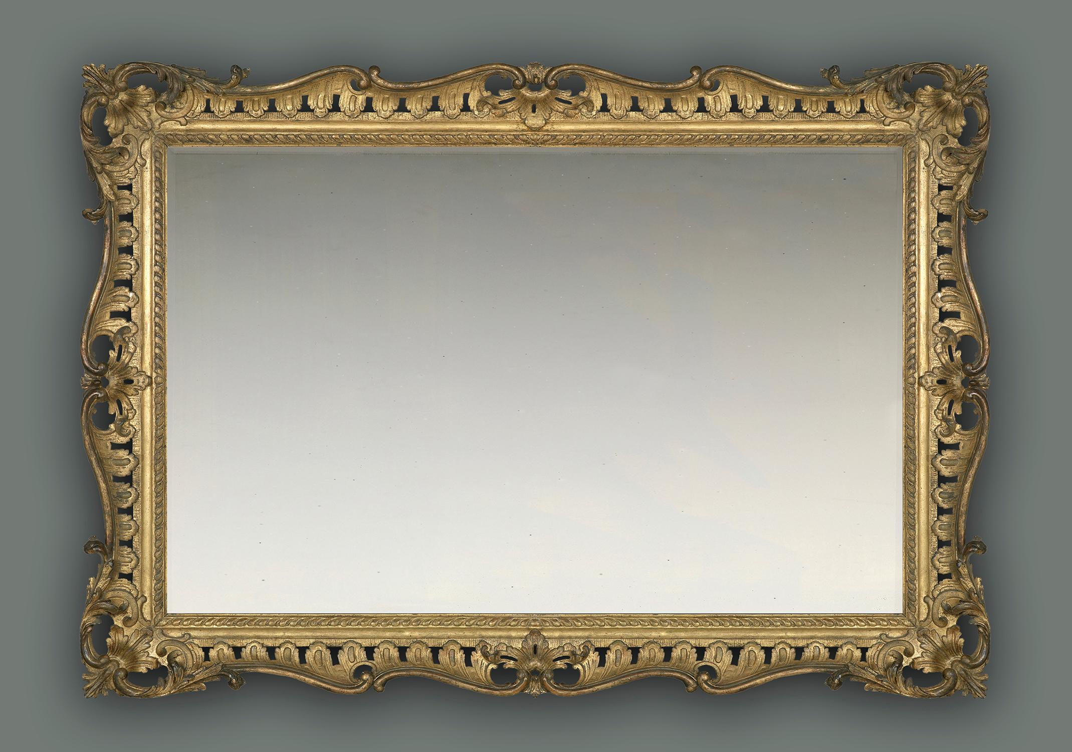 English Mid-18th Century Carved British Rococo Frame, with Choice of Mirror For Sale