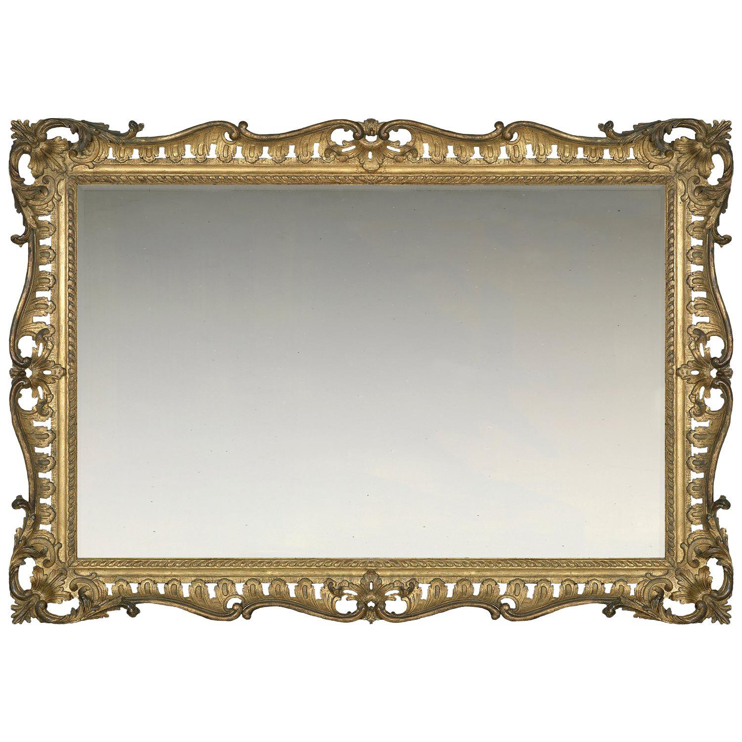 Mid-18th Century Carved British Rococo Frame, with Choice of Mirror For Sale