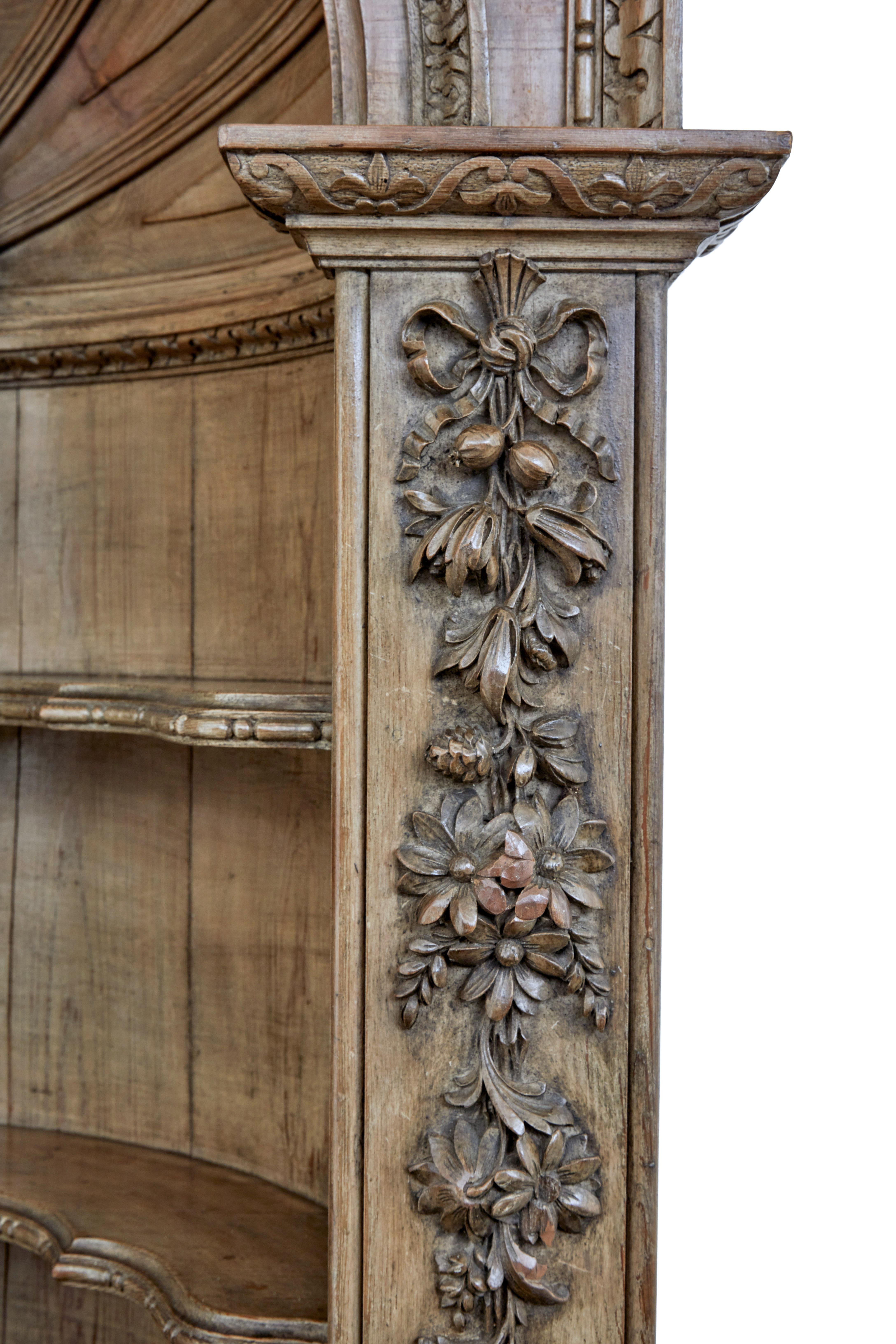 Mid-18th Century Carved Pine Dome Top Fitted Cabinet 1