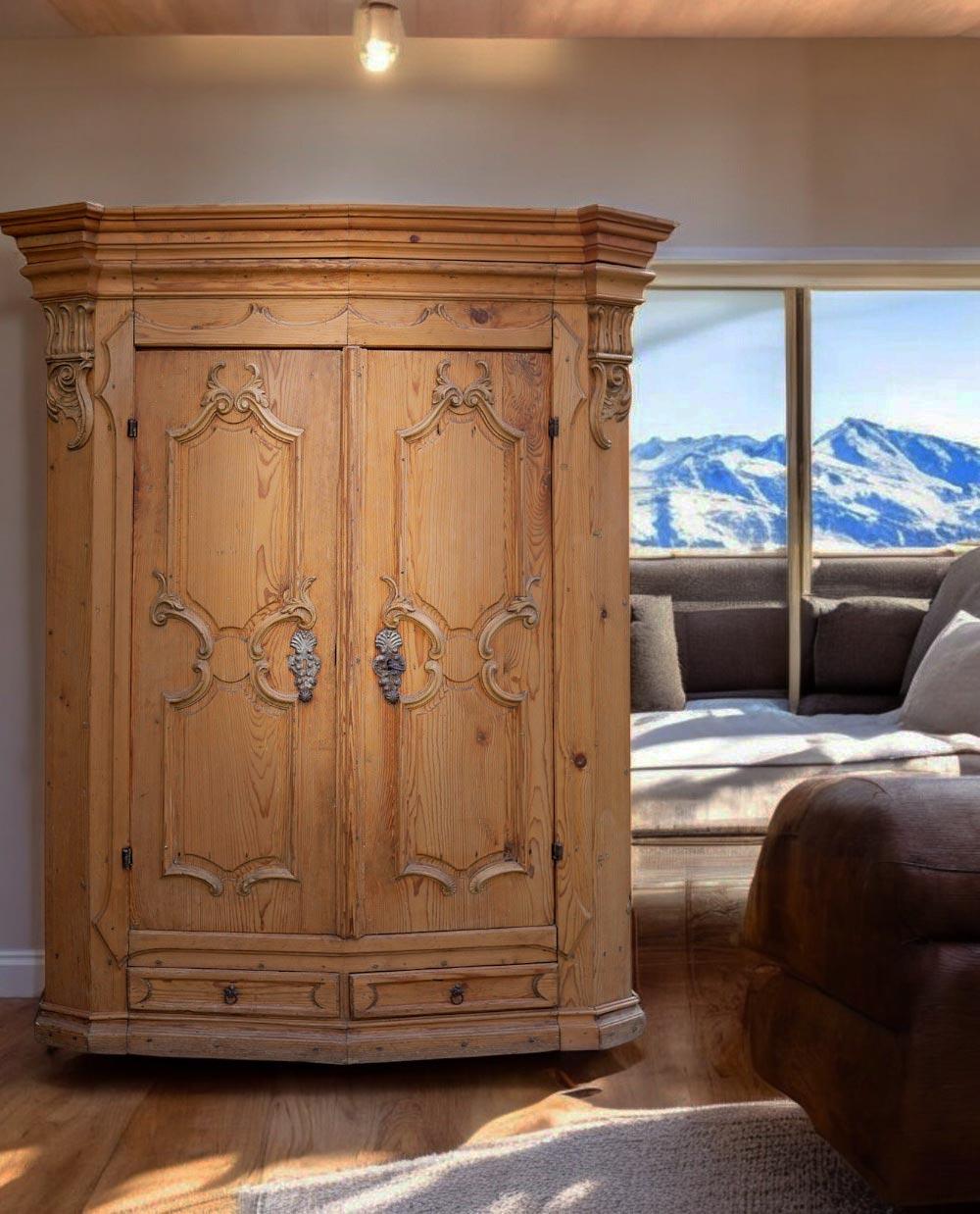 Louis XV Mid-18th Century Carved Wardrobe