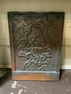 Mid-18th Century Cast Iron Fireback from France
