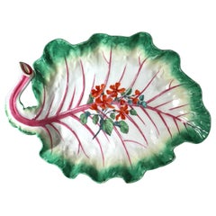 Mid-18th Century Chelsea Porcelain Botanical Trompe L'oeil Leaf Dish