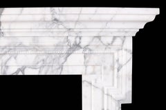 Mid-18th Century Chimneypiece Bolection with Shelf in Italian White Marble