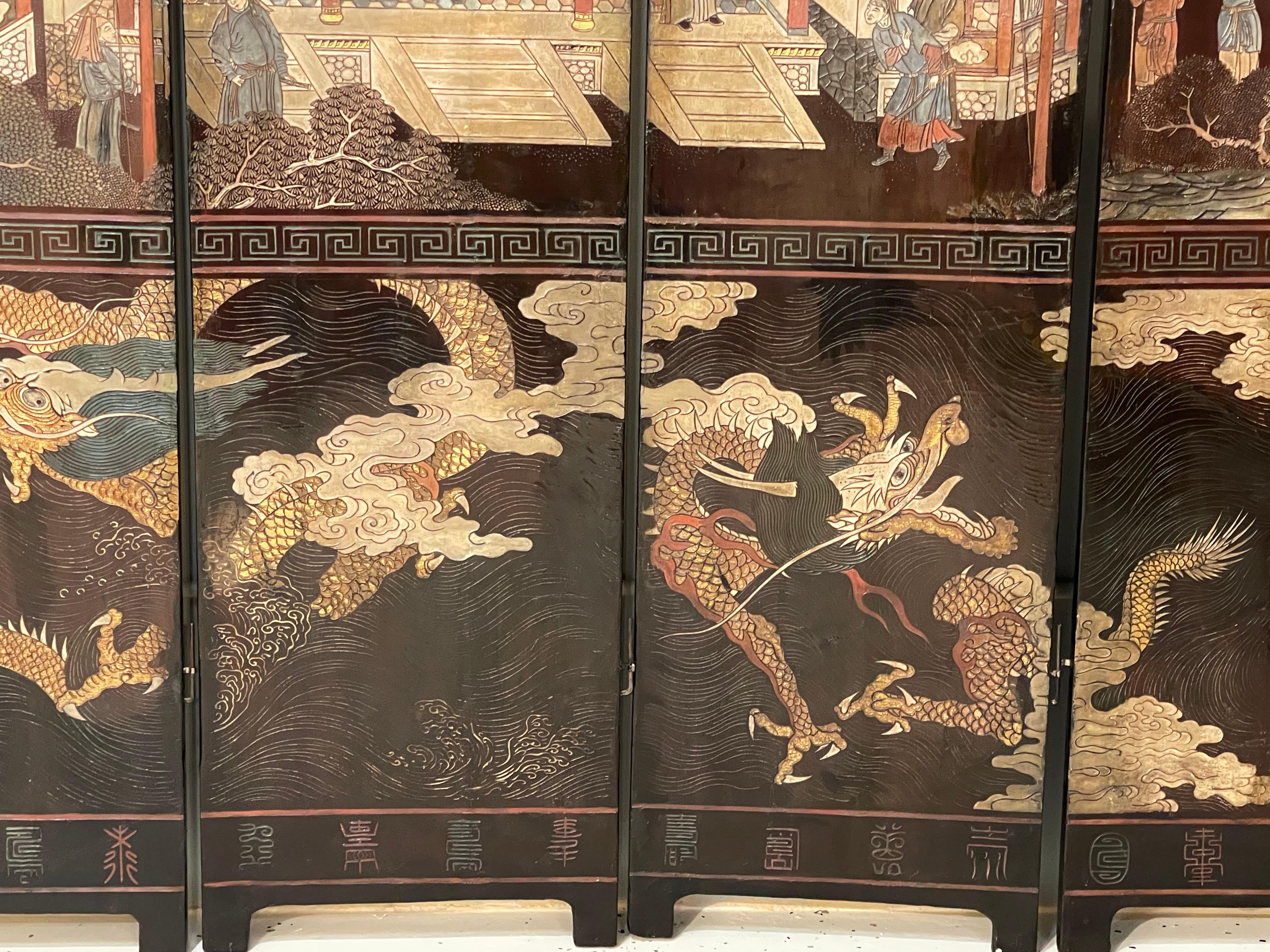 Mid-18th Century Chinese Coromandel Ten Fold Screen / Room Divider 3