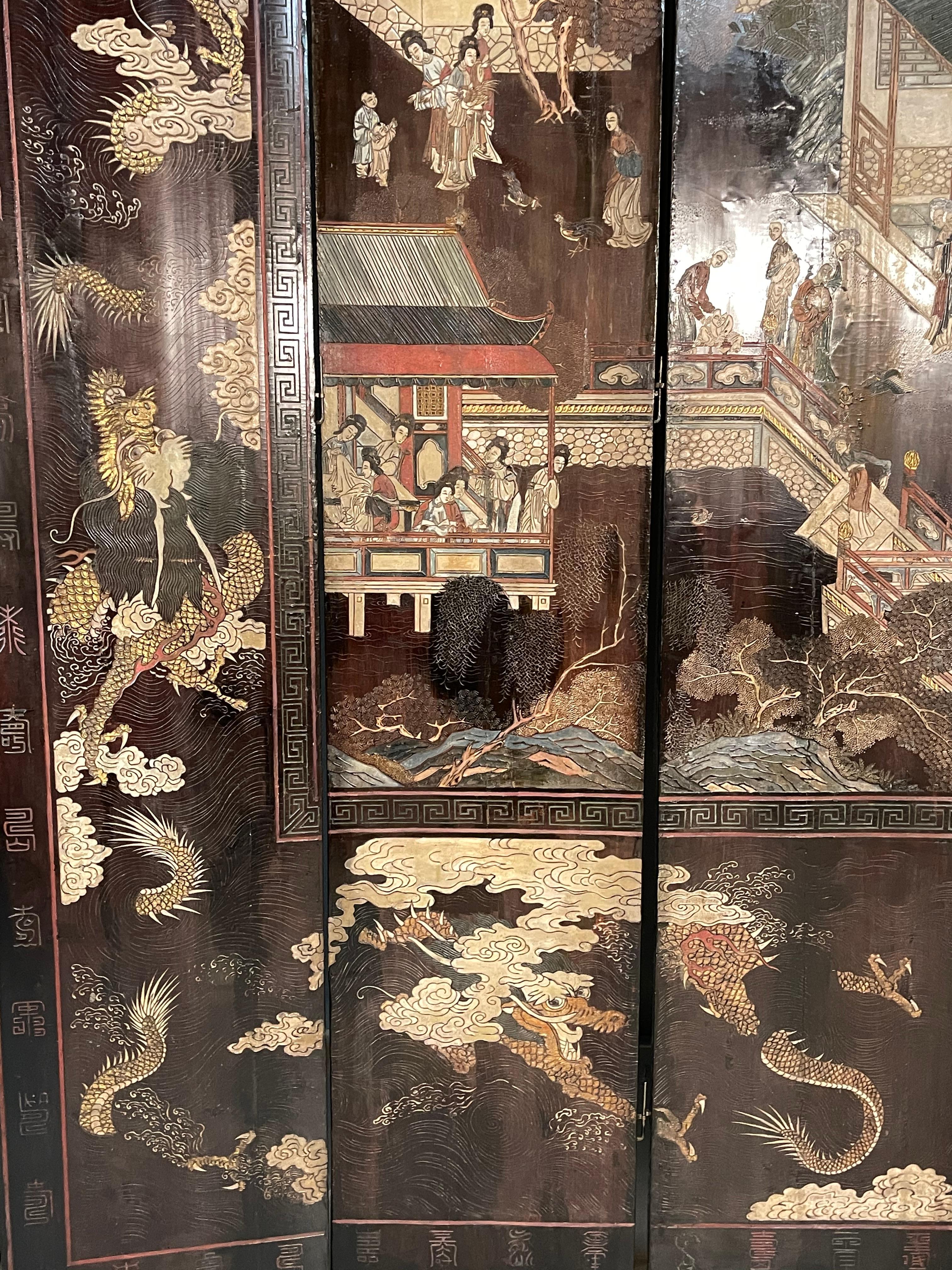 Mid-18th Century Chinese Coromandel Ten Fold Screen / Room Divider 4