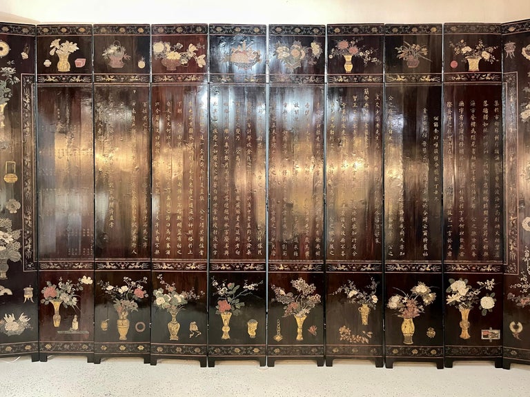Mid-18th Century Chinese Coromandel Ten Fold Screen / Room Divider 8