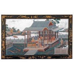 Antique Mid-18th Century Chinese Export Mirror Painting