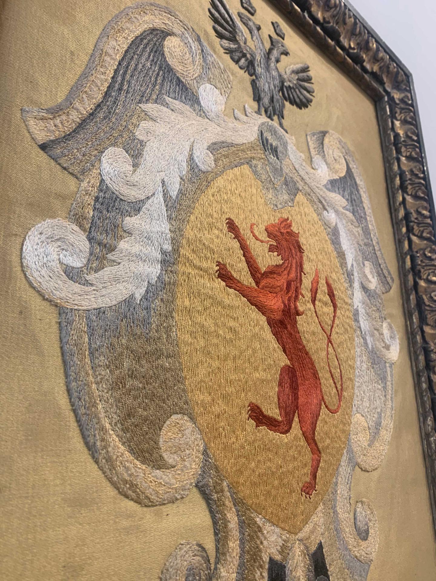 Mid-18th Century, Coat of Arms Embroidered on Velvet For Sale 1