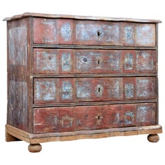 Mid-18th Century Danish Pine Painted Chest of Drawers