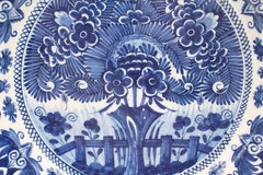 Mid-18th Century Dutch Delft Shaped Large "Orange Tree" Pattern Charger