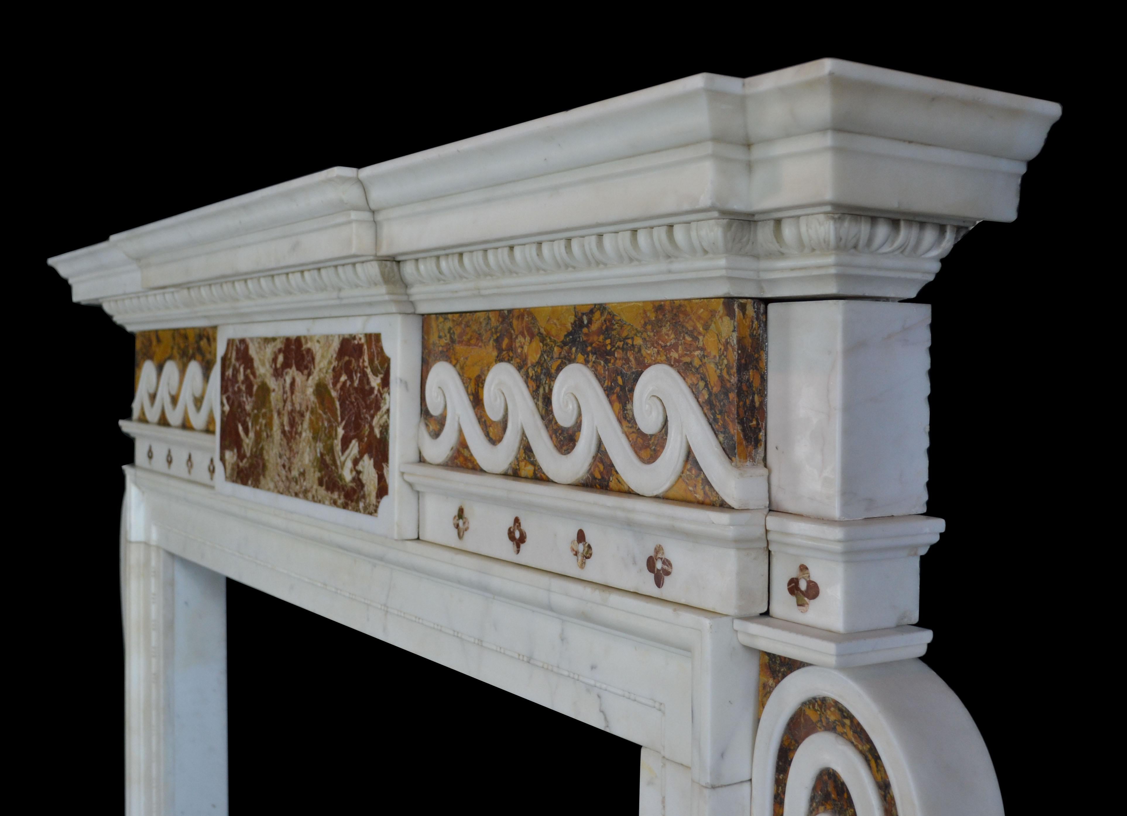 Siena Marble Mid-18th Century English Chimneypiece For Sale