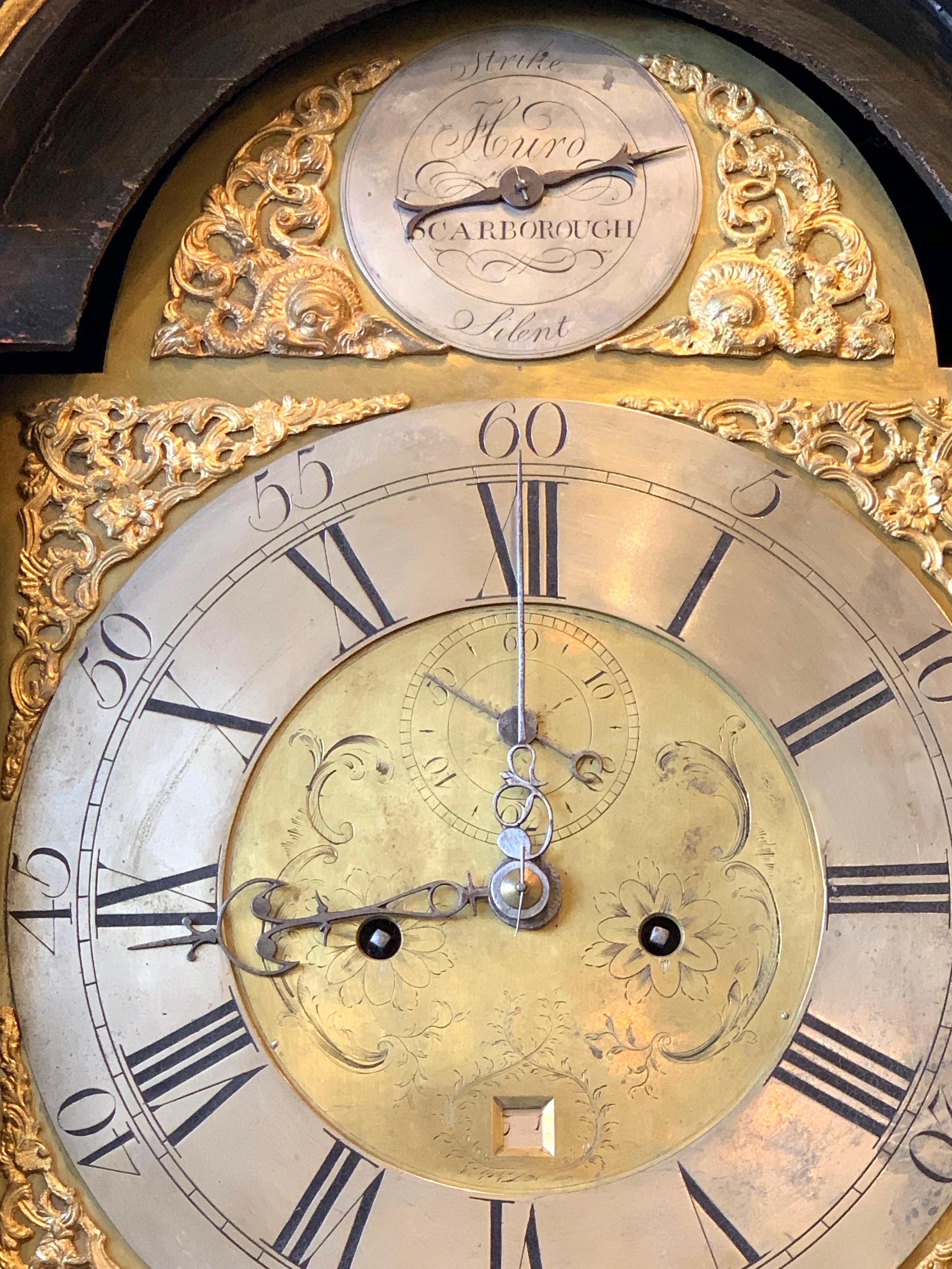 Mid-18th Century English Chinoiserie Decorated Tall Case Clock 6