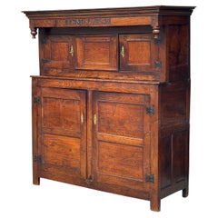 Mid 18th Century English Elm Court Cupboard