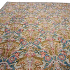 1750s Blue Roses Antique English GeorgeIII Axminster Carpet 13'8"x15'8" Wool Rug