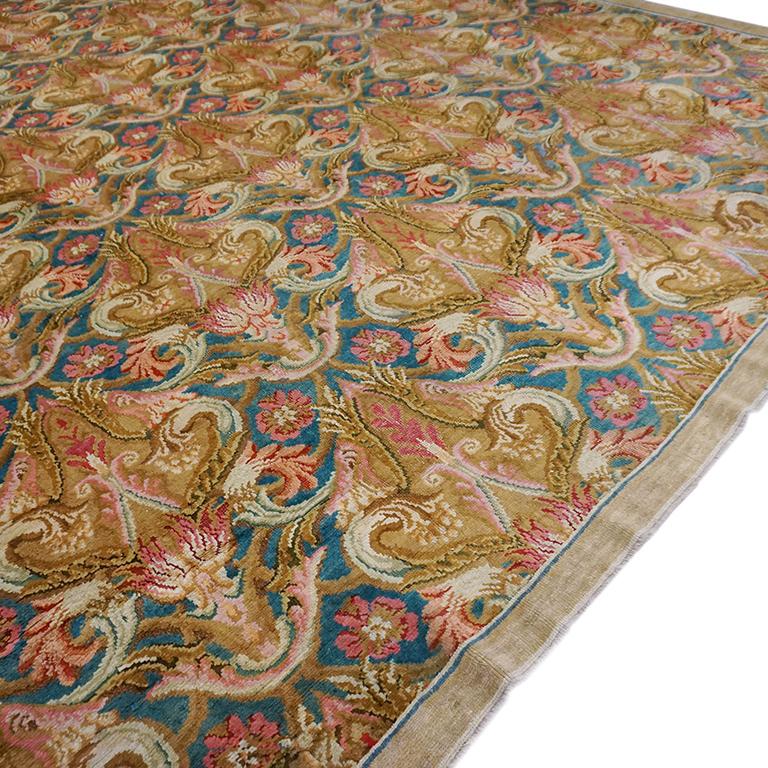 Hand-Woven Mid-18th Century English George III Axminster Carpet (13'8