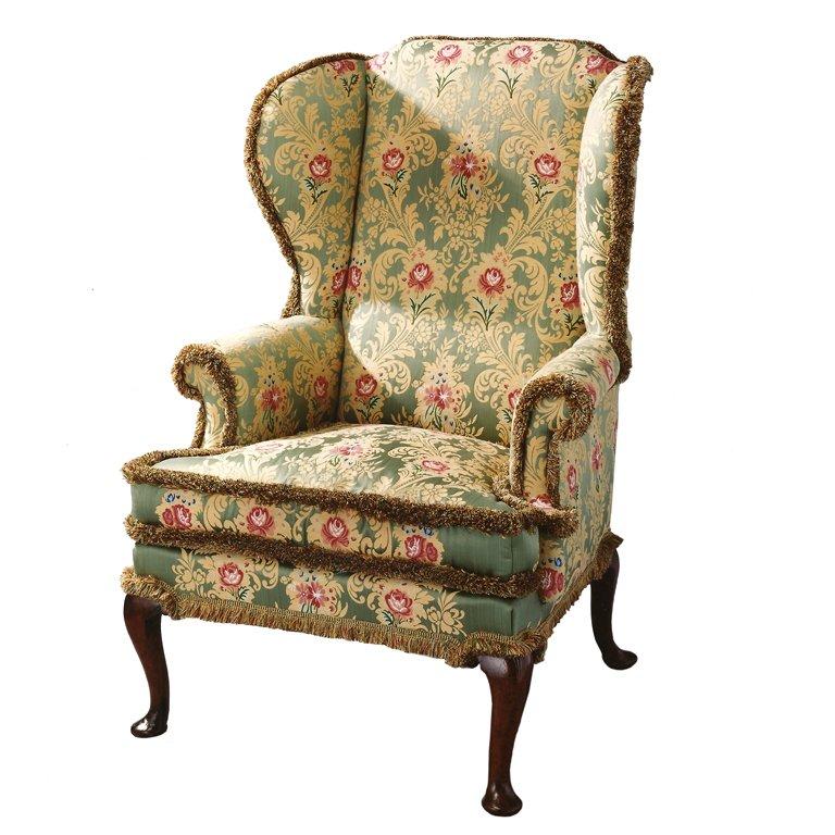 18th century mahogany and beech fine George II period Wing Chair For Sale