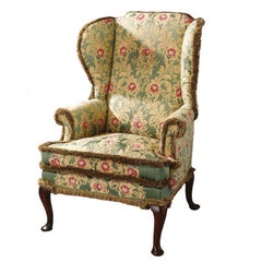 18th century mahogany and beech fine George II period Wing Chair