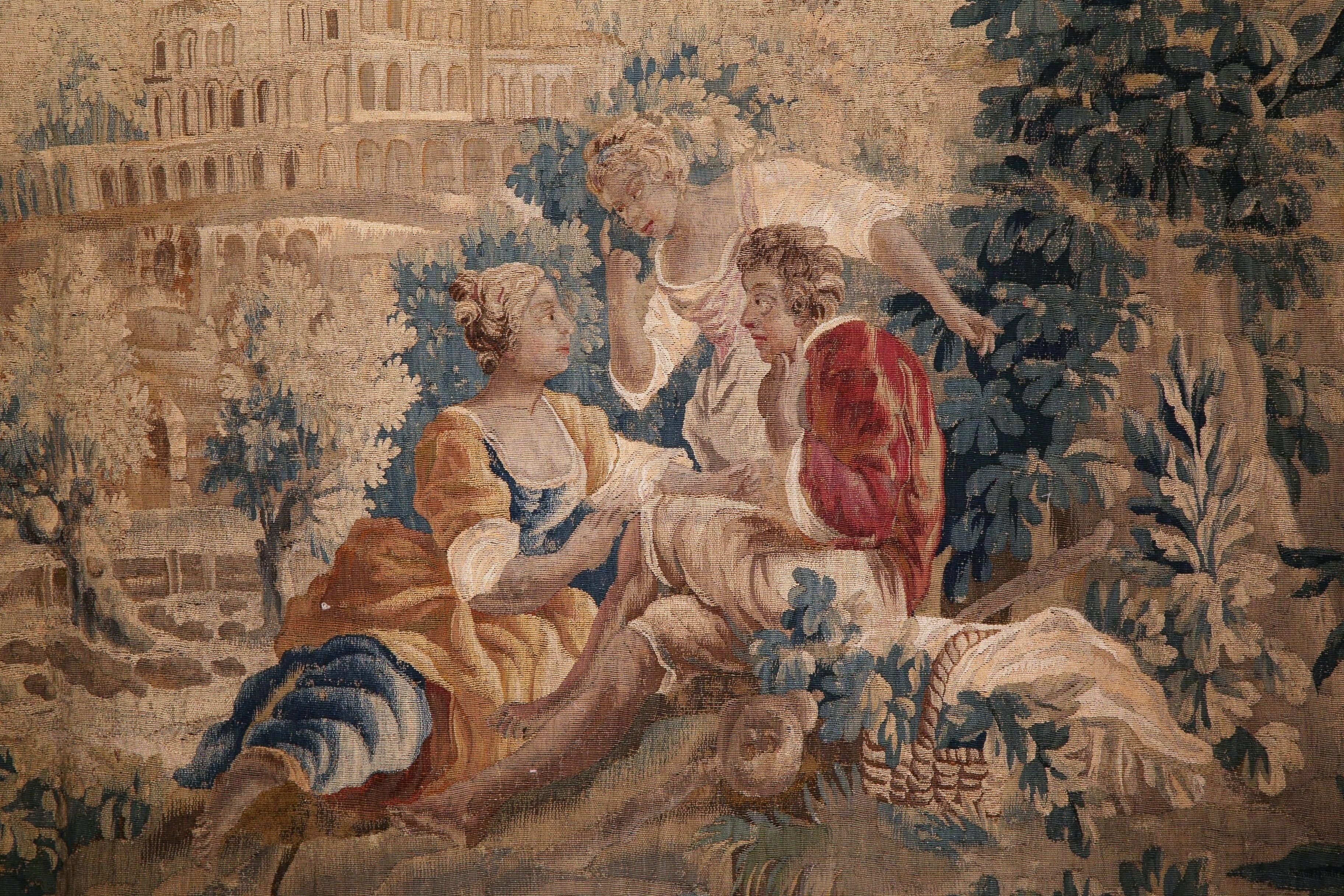 Mid-18th Century French Aubusson Pastoral Tapestry in the Manner of J. B. Huet 1