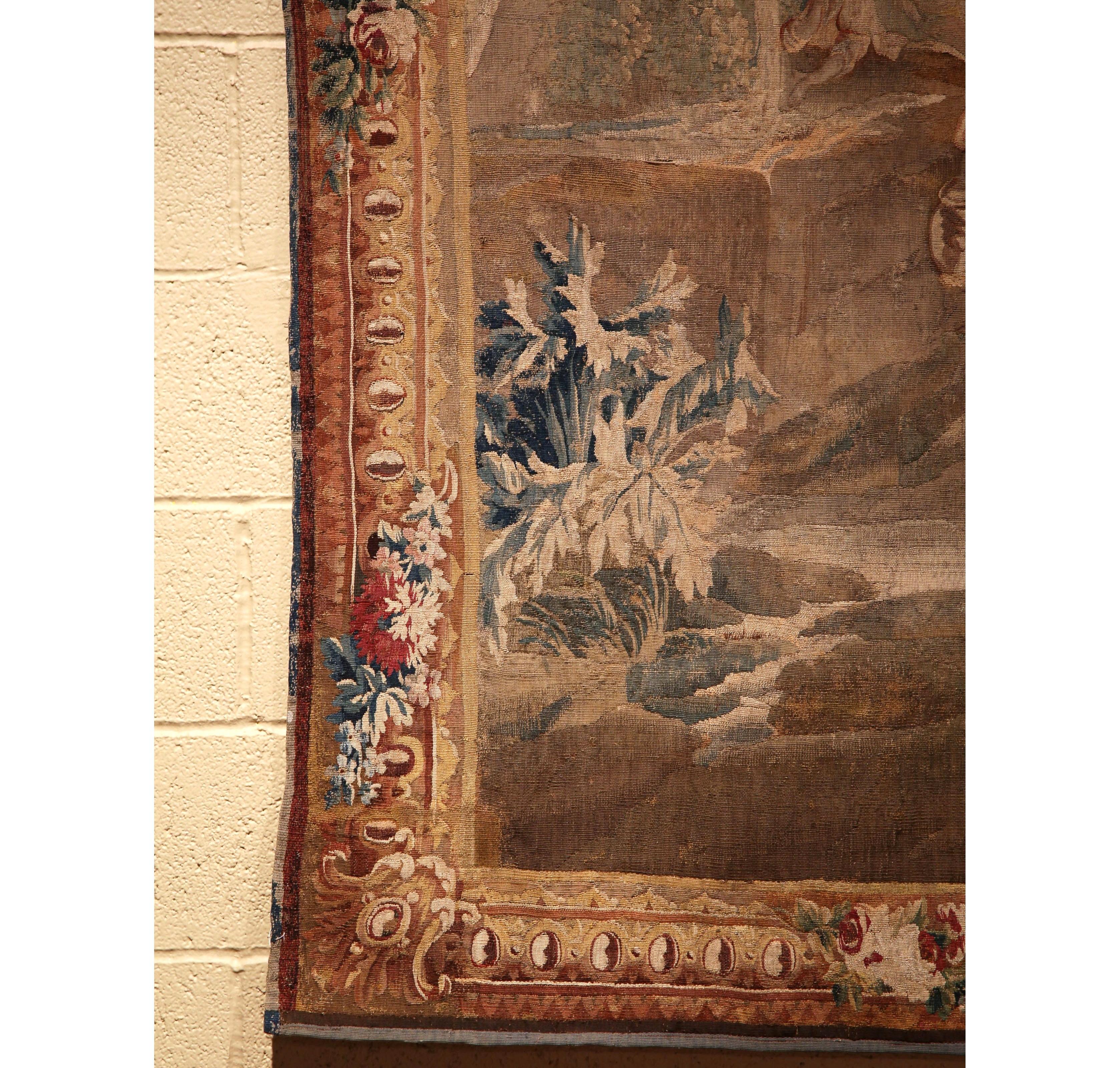 Mid-18th Century French Aubusson Pastoral Tapestry in the Manner of J. B. Huet 3