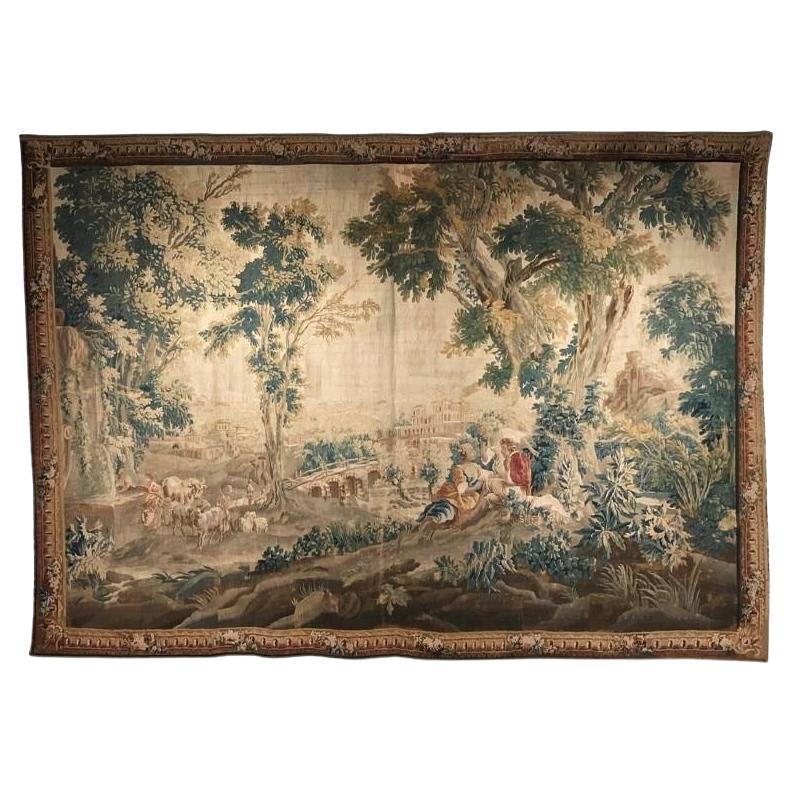 Mid-18th Century French Aubusson Pastoral Tapestry in the Manner of J. B. Huet