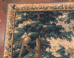 Mid-18th Century French Aubusson Verdure Tapestry with Trees, Birds and Castle