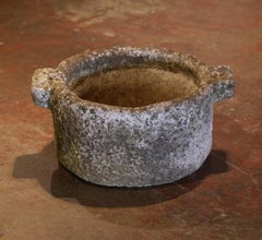 Mid-18th Century French Carved Weathered Stone Garden Jardinière from Normandy