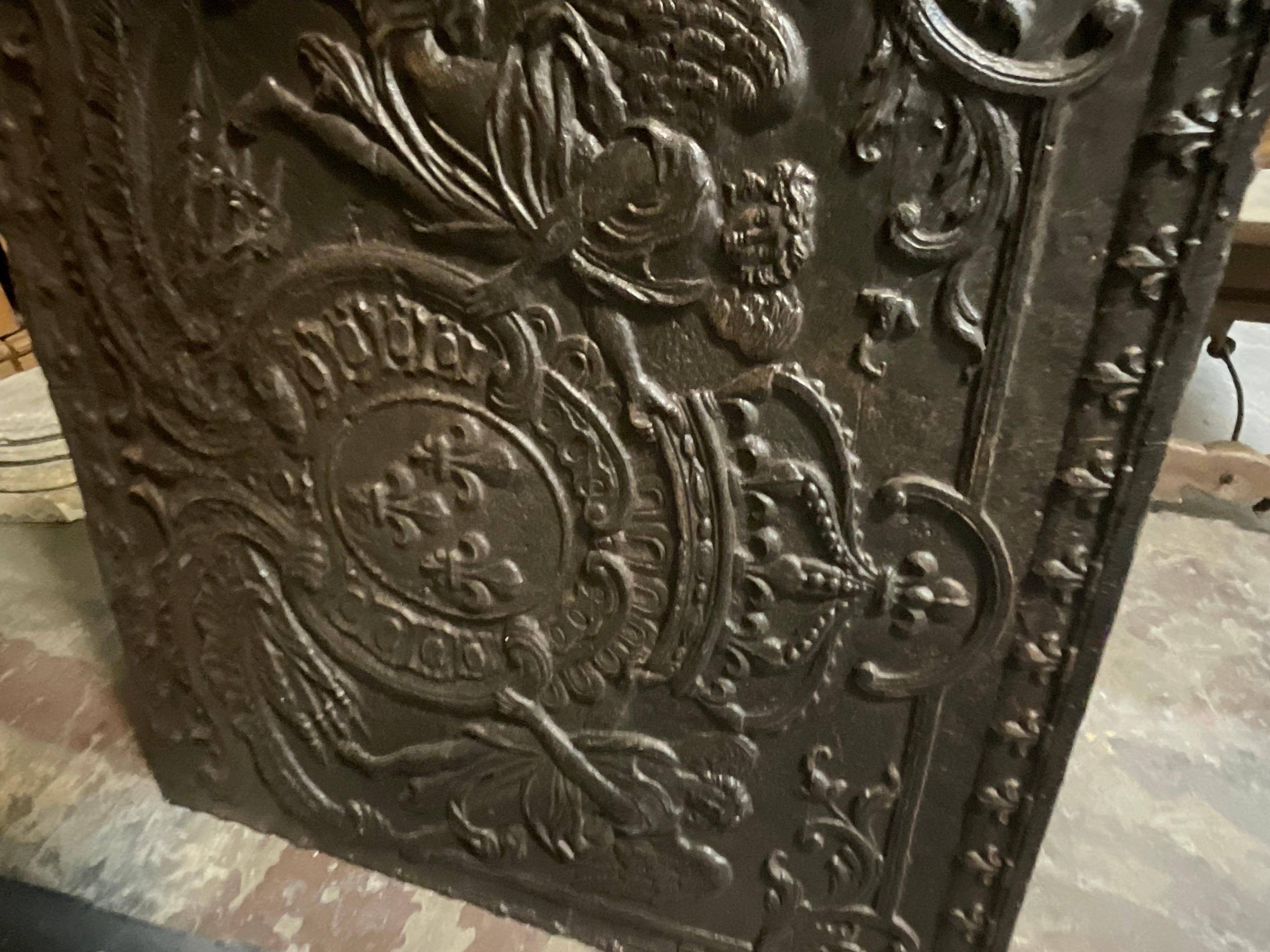 Iron Mid 18th Century French Fireback For Sale