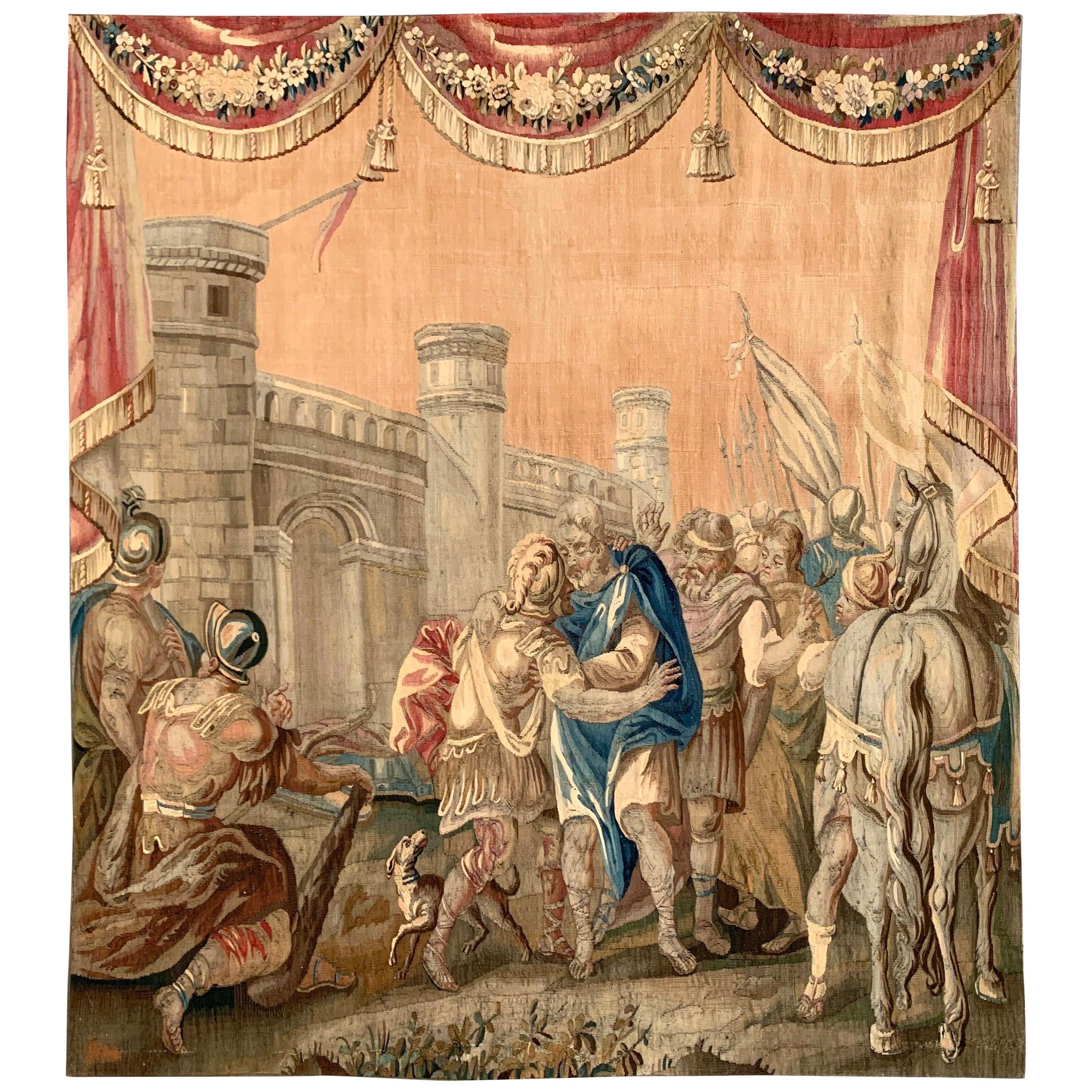 Mid-18th Century French Handwoven Mythological Aubusson Tapestry