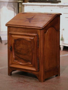 Mid-18th Century French Louis XIV Carved Walnut Oratory Cabinet from Lyon