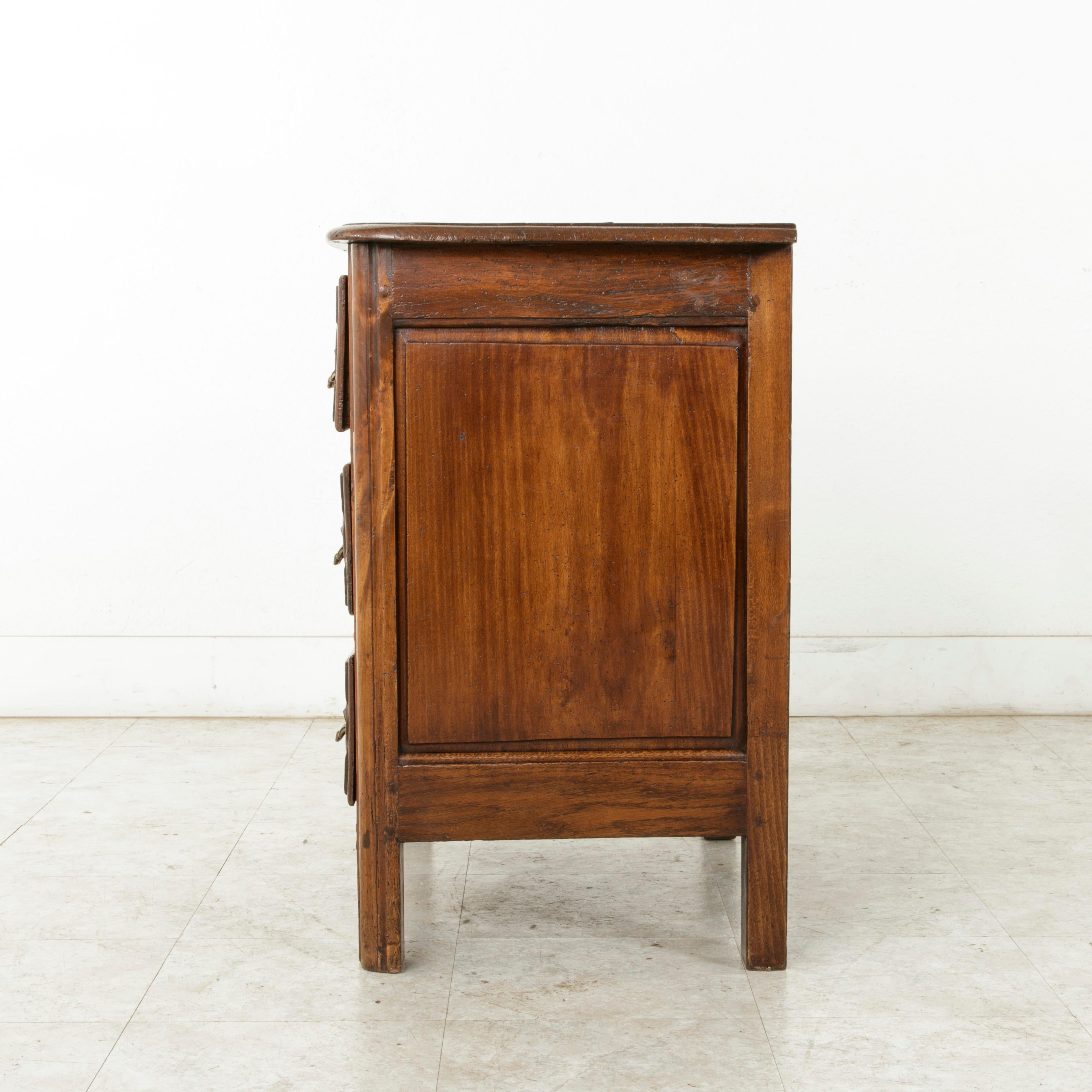 Hand-Carved Mid-18th Century French Louis XIV Period Hand Carved Chestnut Commode or Chest