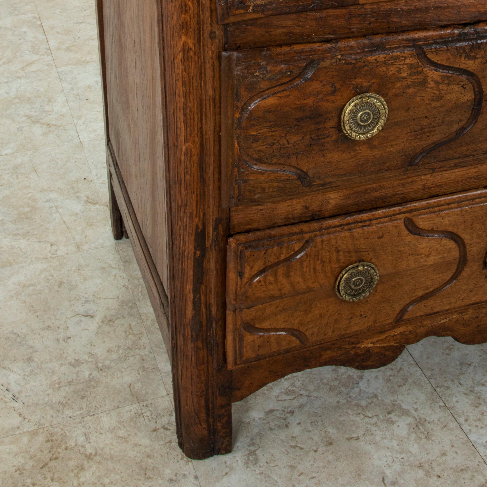 Mid-18th Century French Louis XIV Period Walnut Commode, Chest, Nightstand 5