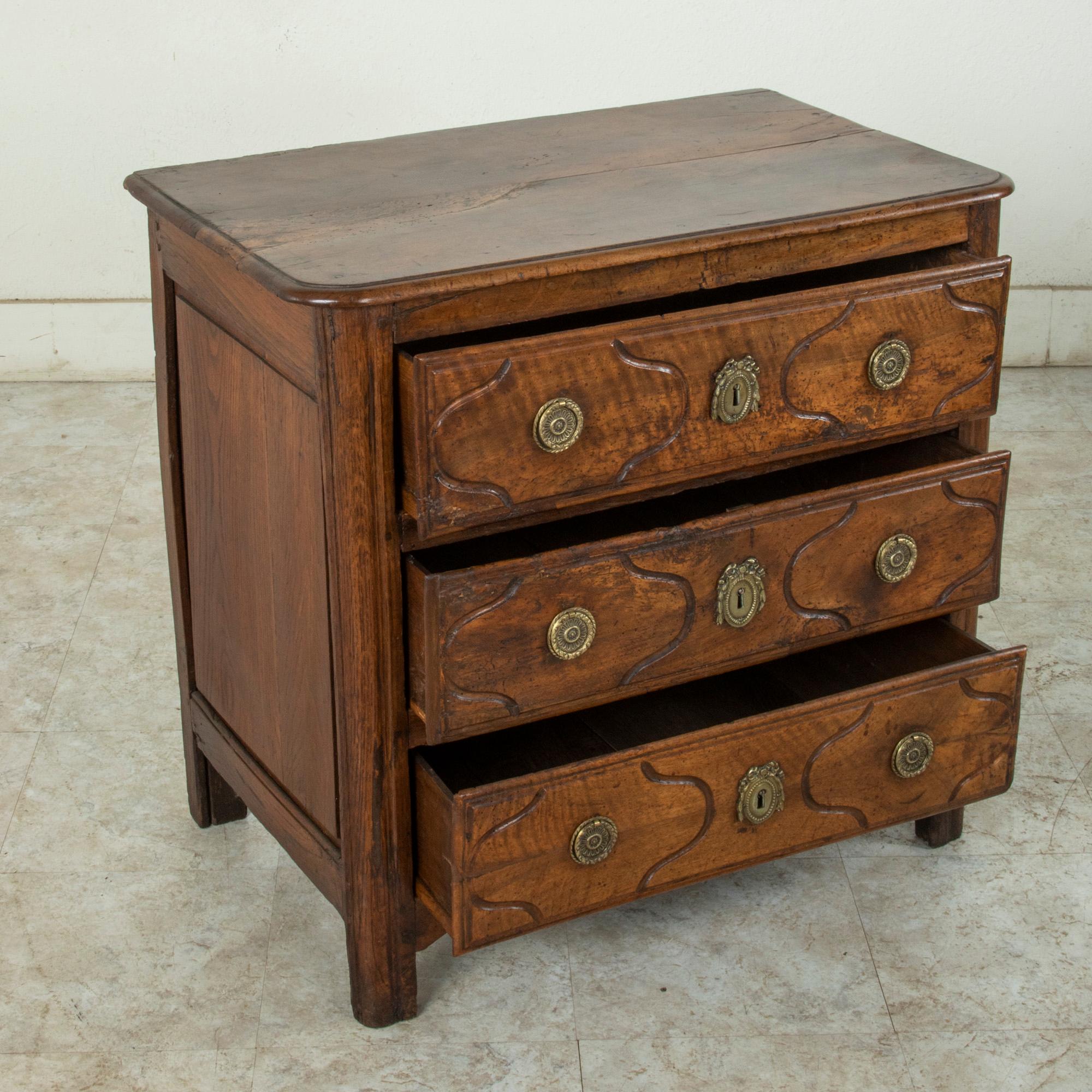 Mid-18th Century French Louis XIV Period Walnut Commode, Chest, Nightstand 6