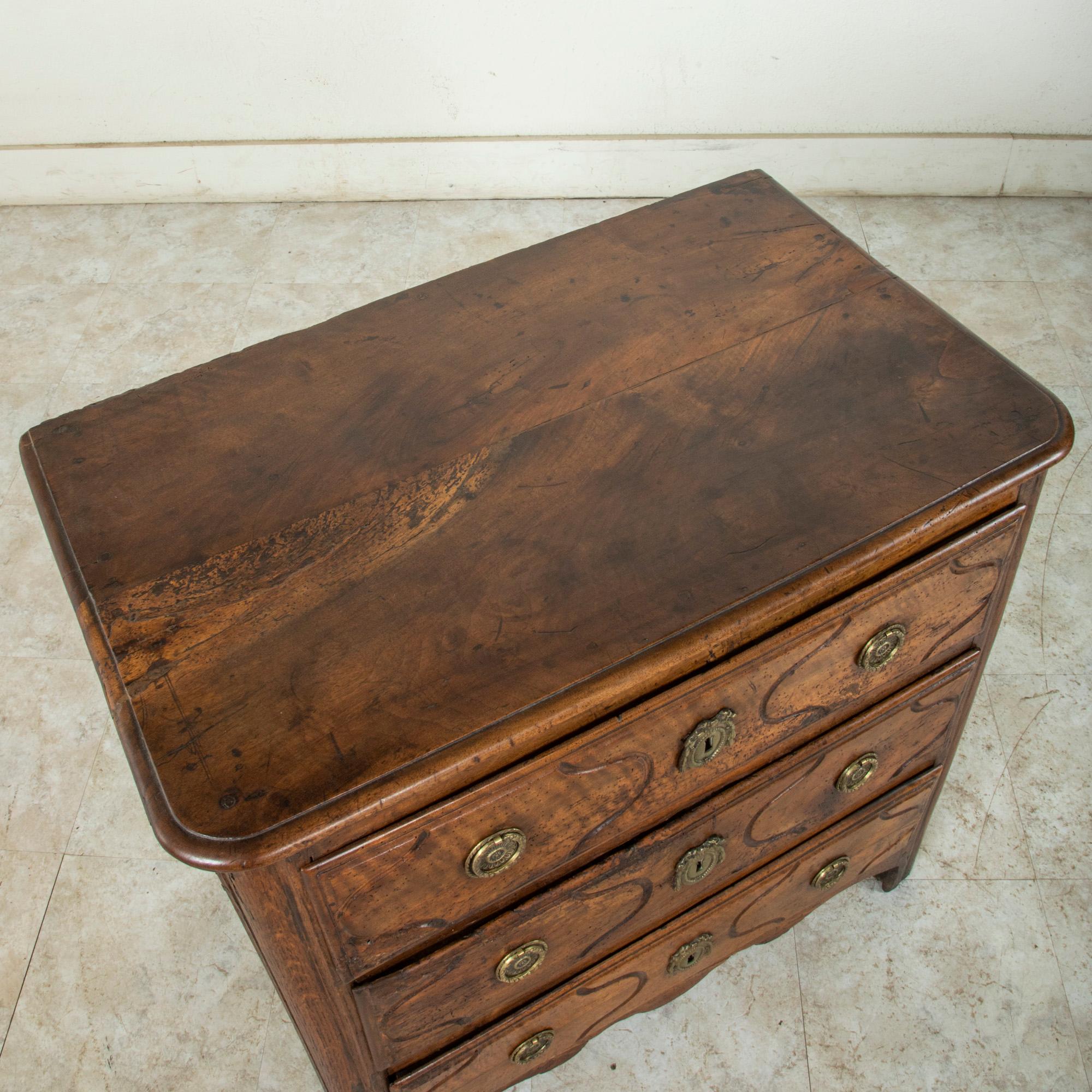 Mid-18th Century French Louis XIV Period Walnut Commode, Chest, Nightstand 2