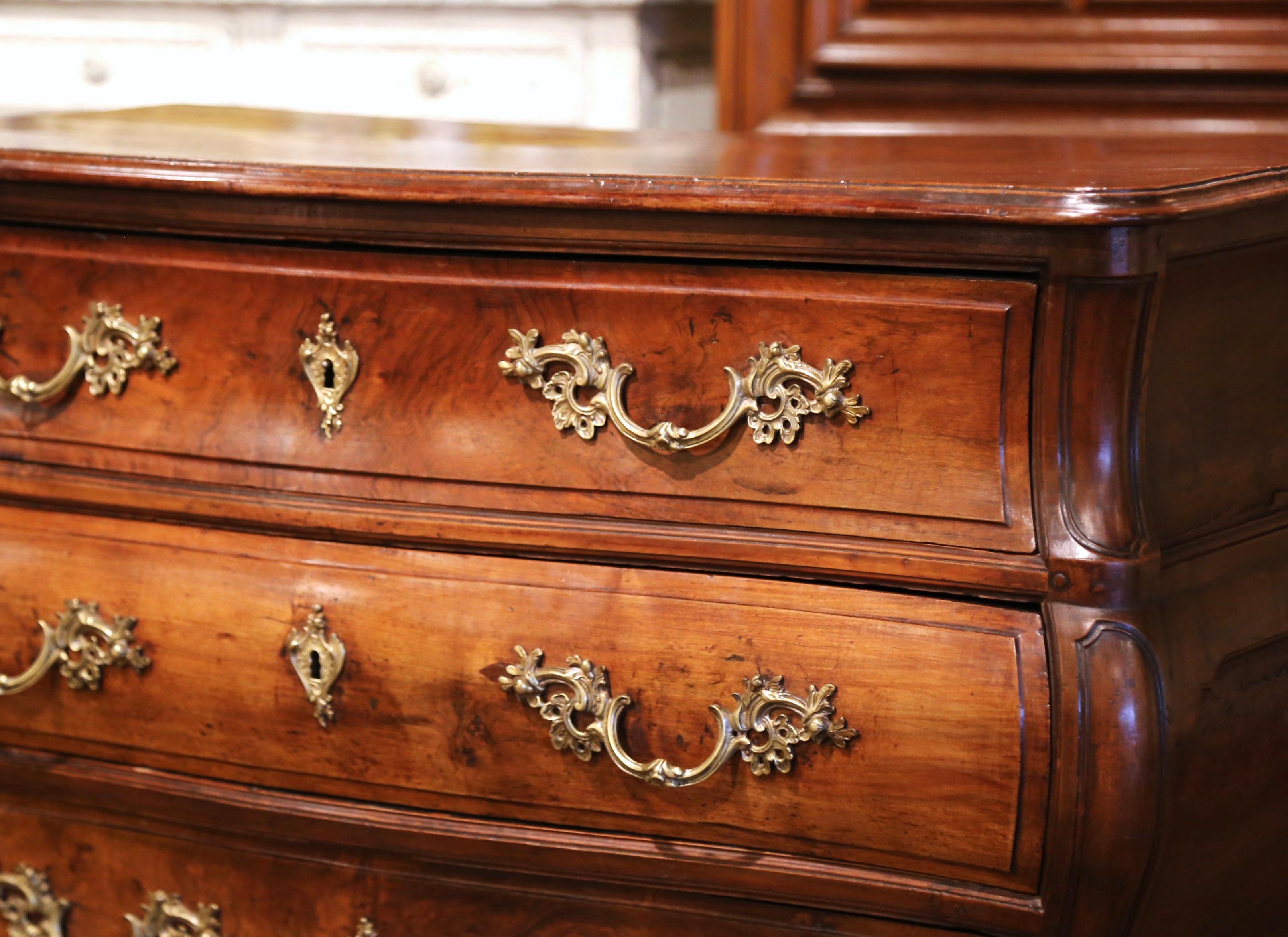 Mid-18th Century French Louis XV Carved Mahogany Chest of Drawers from Bordeaux For Sale 6