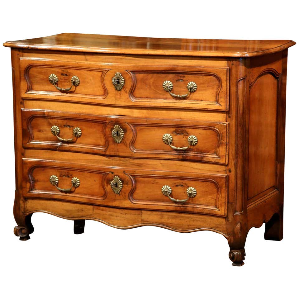Mid-18th Century French Louis XV Carved Walnut Chest of Drawers from ...
