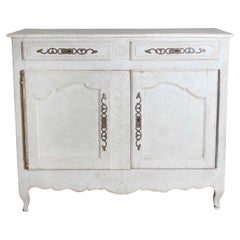 Mid-18th Century French Louis XV Period Painted Buffet with Drawers and Doors