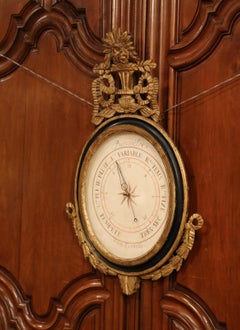 Mid-18th Century French Louis XVI Carved Giltwood Wall Barometer Selon Toricelli