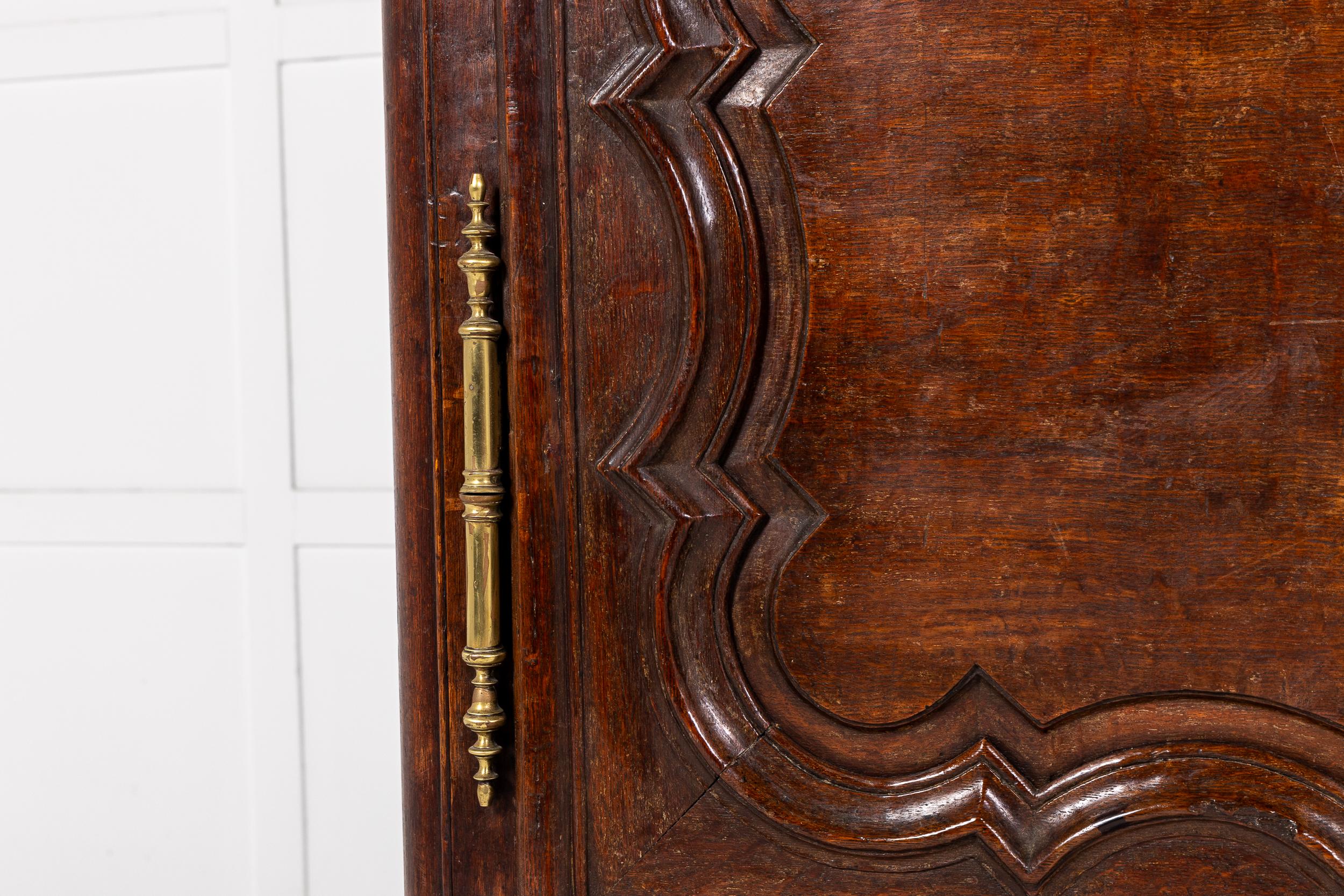 18th Century and Earlier Mid 18th Century French Oak Armoire For Sale
