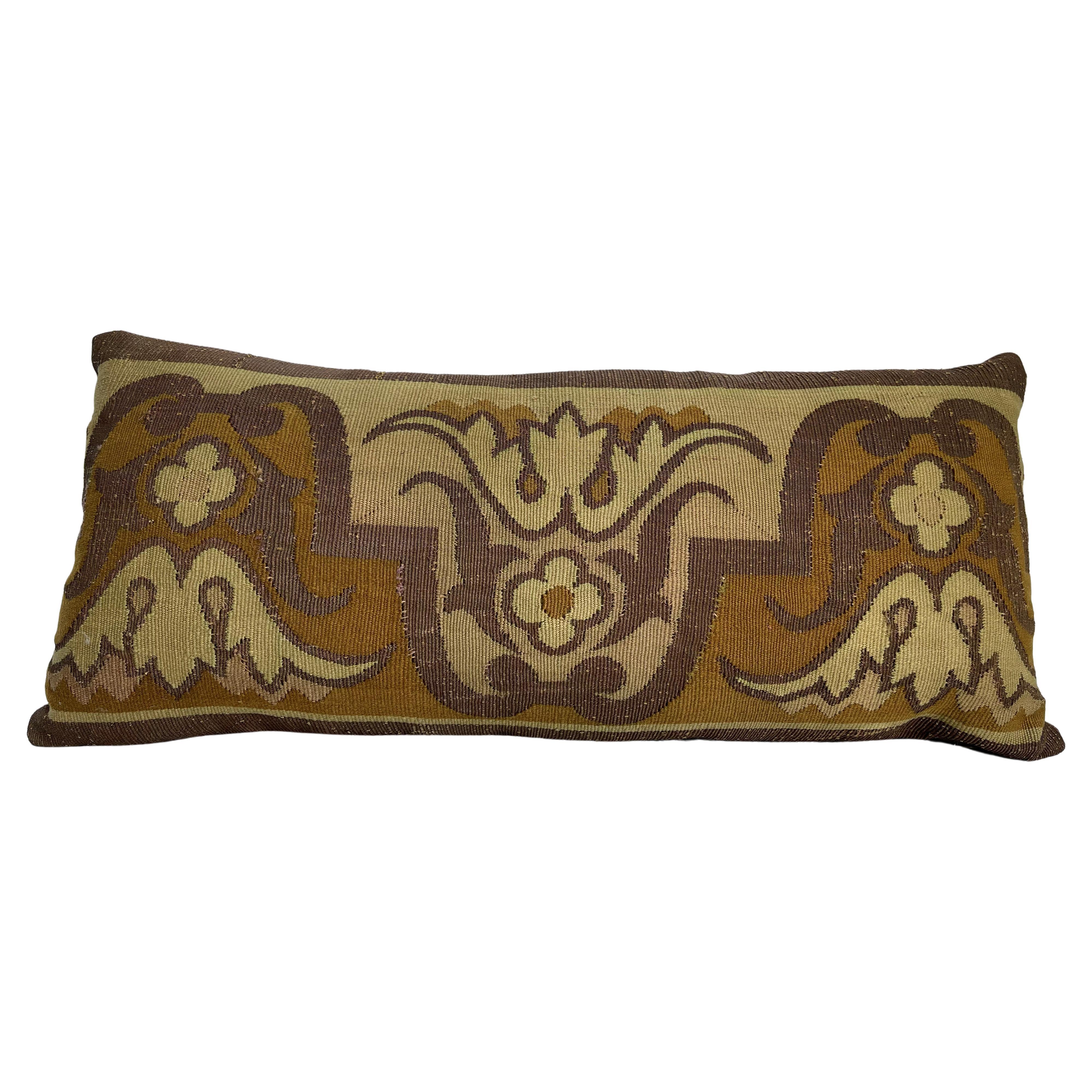 Mid-18th Century French Part Metallic Tapestry Pillow For Sale