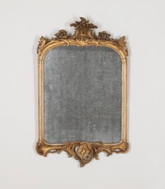 Mid-18th Century French Rococo Carved Giltwood Mirror