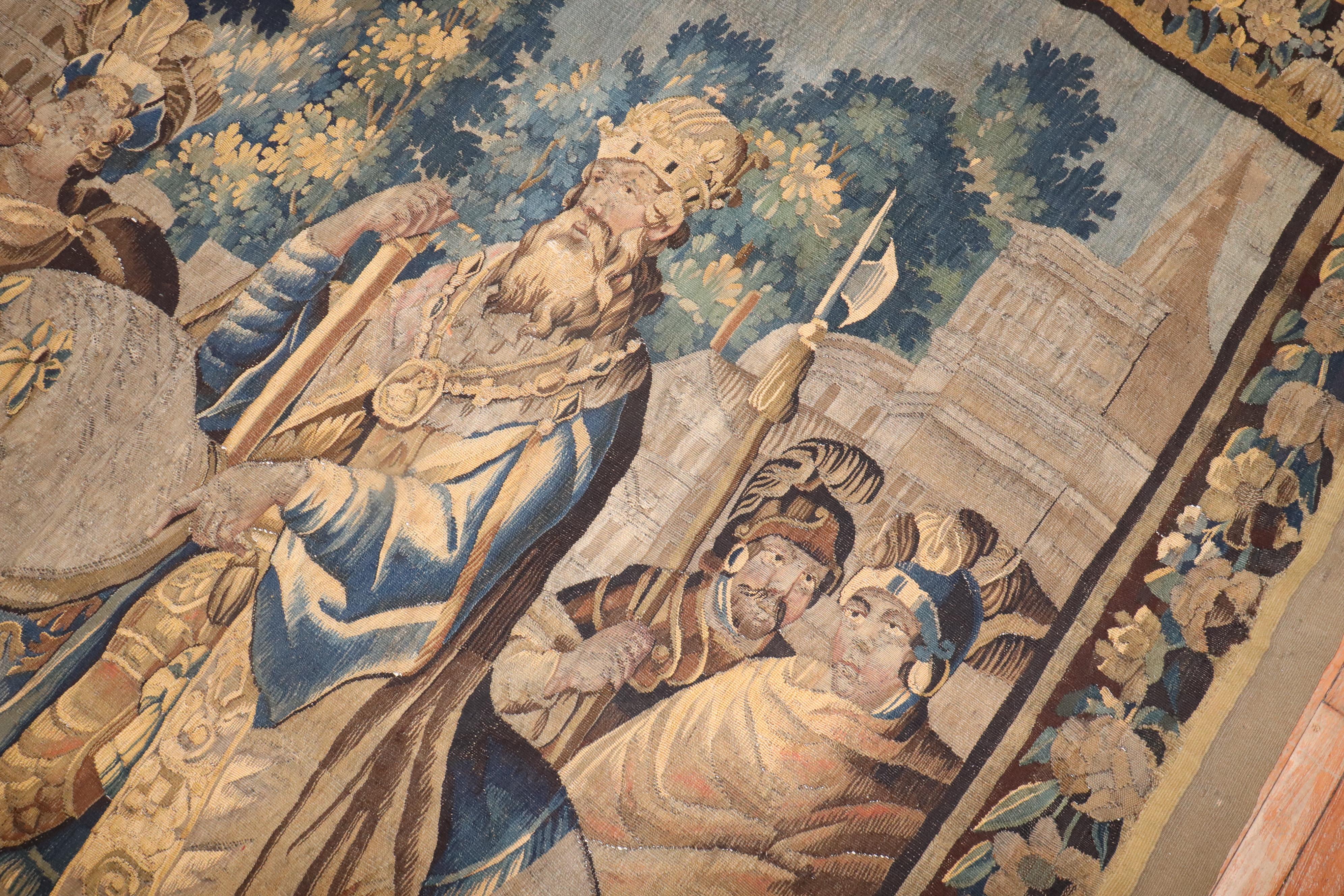 Tapisserie française du milieu du XVIIIe siècle représentant Charlemagne en vente 7